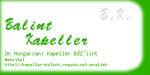 balint kapeller business card